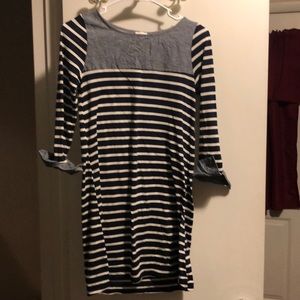 Navy and White Dress